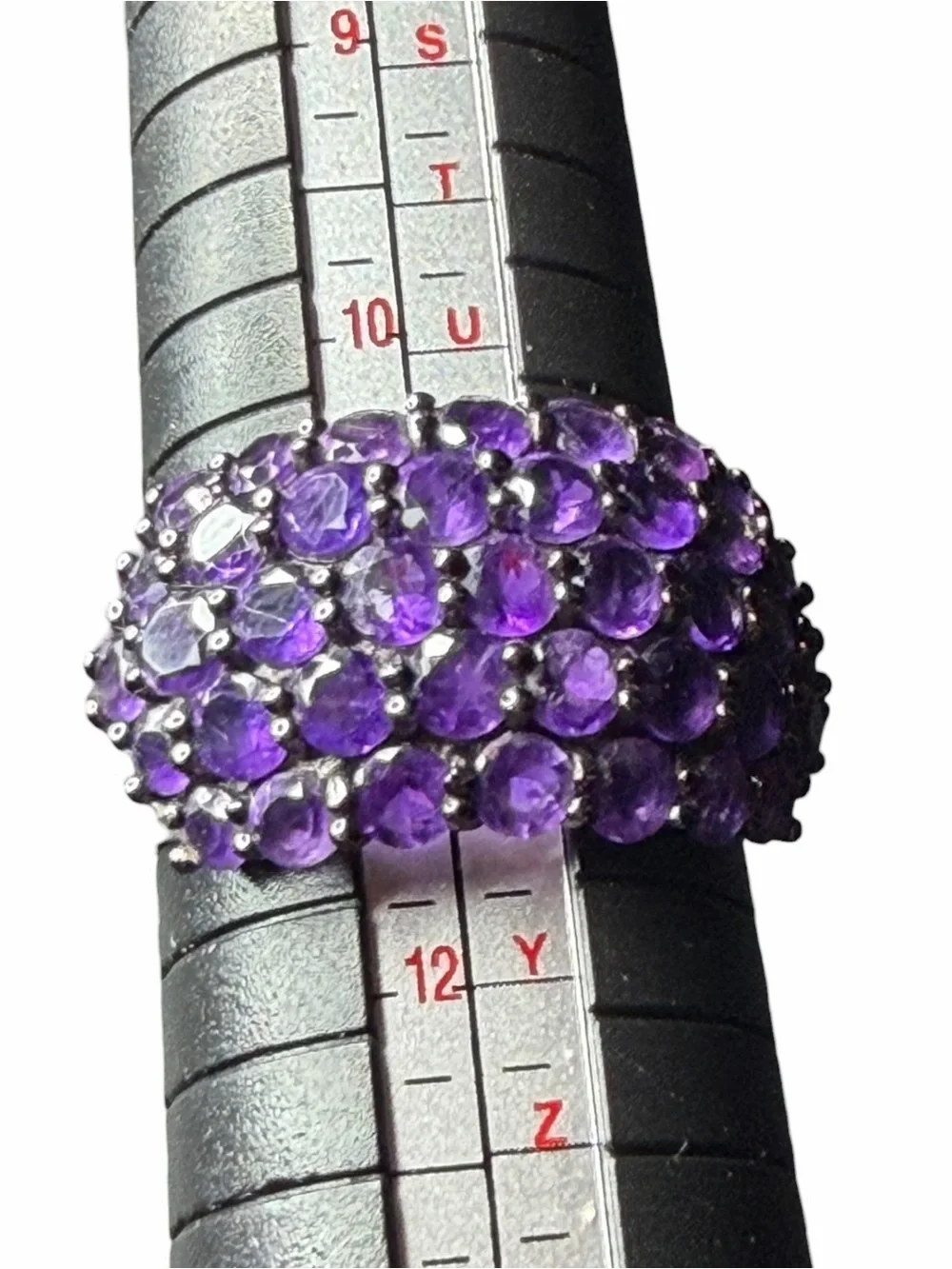 Purple Amethyst Dome Sterling Silver size 11 Ring